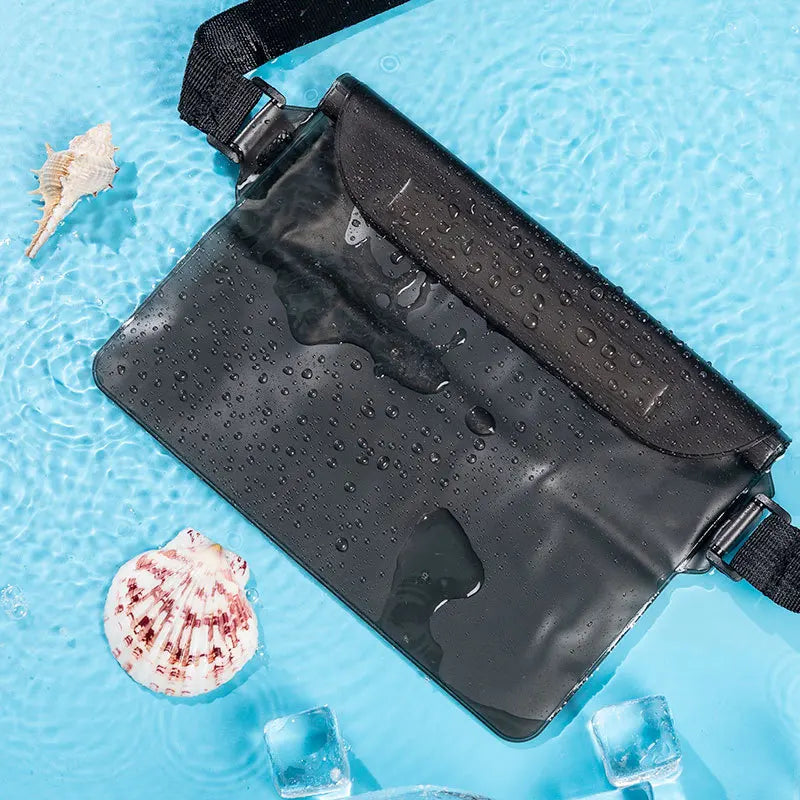BowLift | Waterproof Hip Bag AquaSafeX | 3-fold Sealing | Transparent Dry Bag for Smartphone & Valuables | Adjustable Strap