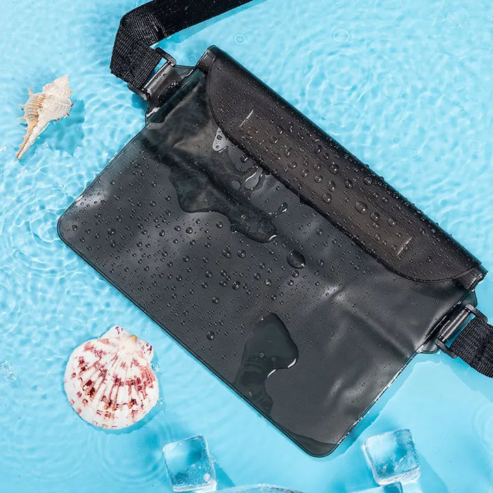 BowLift | Waterproof Hip Bag AquaSafeX | 3-fold Sealing | Transparent Dry Bag for Smartphone & Valuables | Adjustable Strap