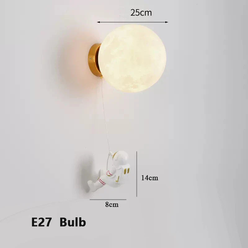 LunarGlow Wall Lamp - Moon-shaped Astronaut Lighting Bowlift