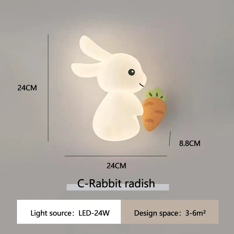 RabbitGlow Lamp - Playful LED Children's Wall Lamp Bowlift
