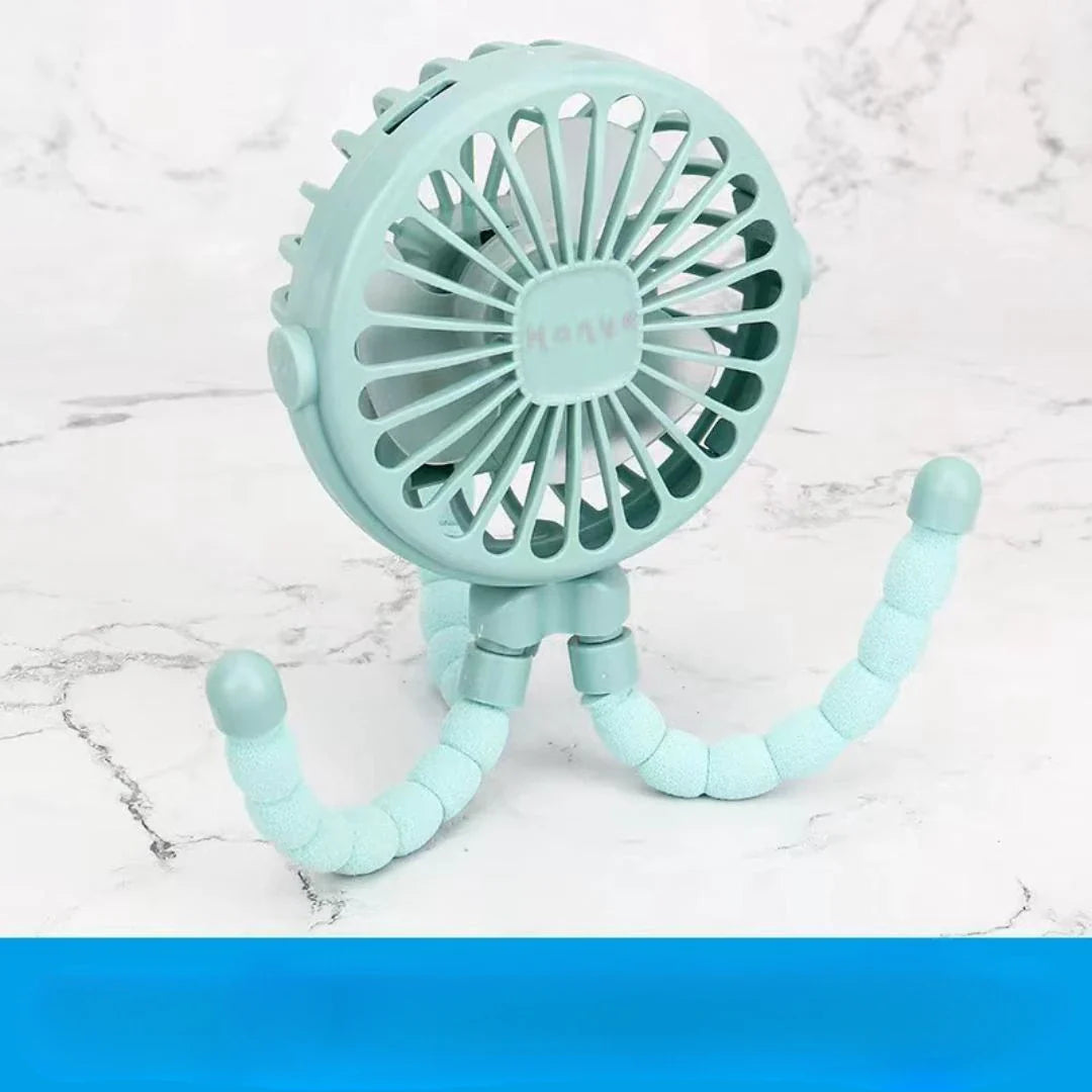 Rechargeable Baby Stroller Fan: Handheld USB Bladeless Mini Ventilator - Silent Cooling for Outdoor Use, Neck and Table Fan | Bowlift