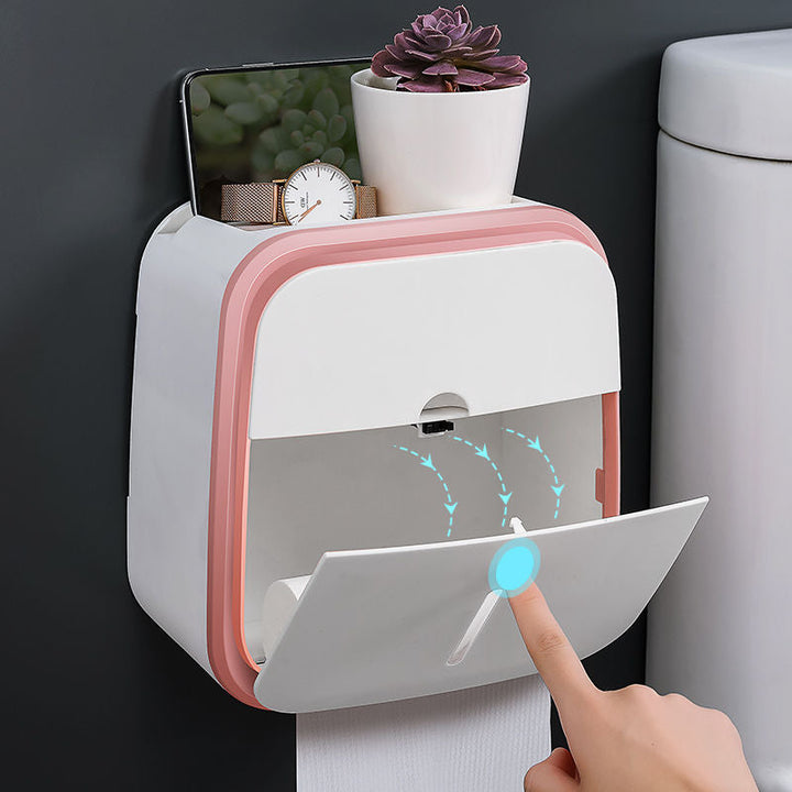 BowLift | Wall-Mounted Bathroom Organizer Tissue Box Holder