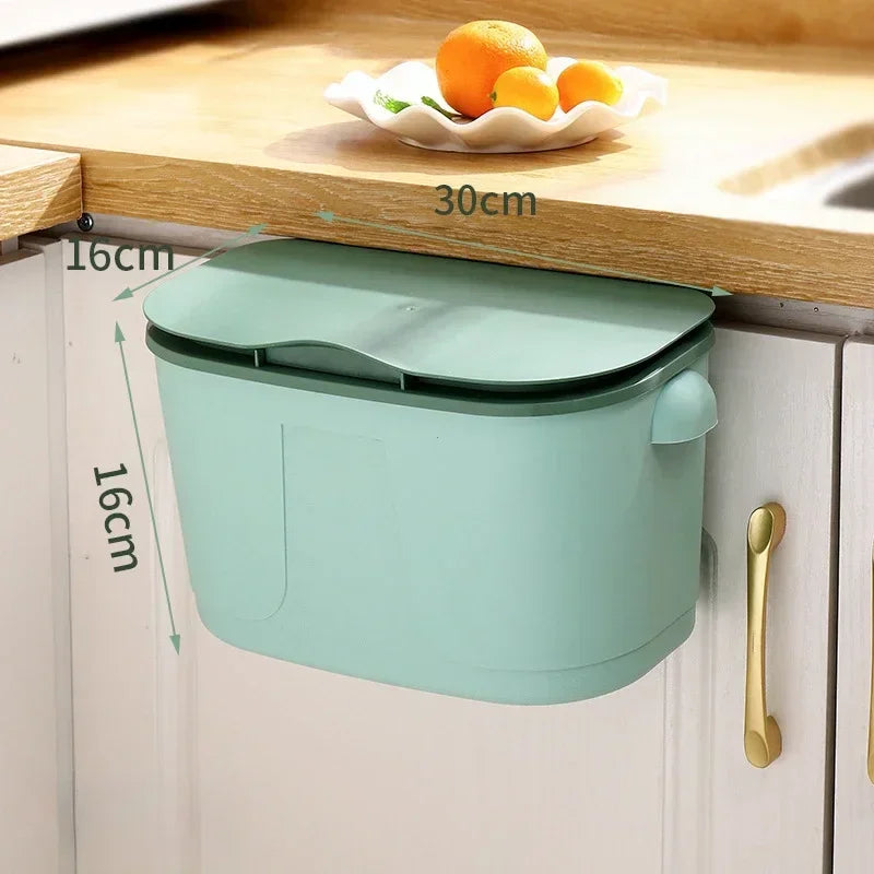 BowLift | Wall Bin Cleanvero | With Lid | Hanging & Space-Saving | For Kitchen & Bathroom | Large Volume