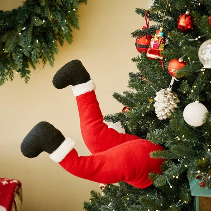 BowLift | Christmas decoration Santa legs | Funny Santa leg decoration | Fabric figure to hang