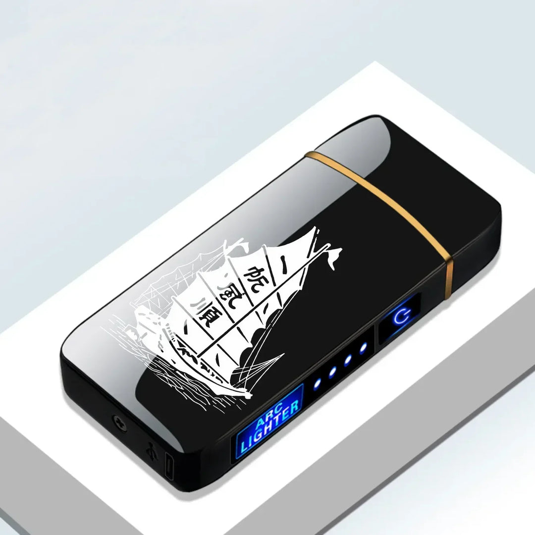 BowLift | Rechargeable USB Plasma Lighter with Windproof Double Arc Flame – Stylish Metal Design for Indoor and Outdoor Use