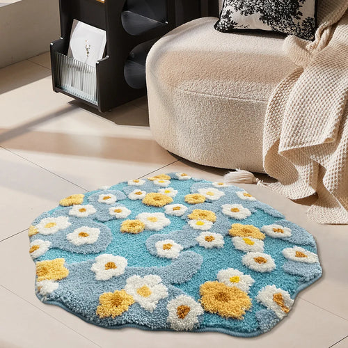 Moss Flower Tufted Round Rug | Bowlift