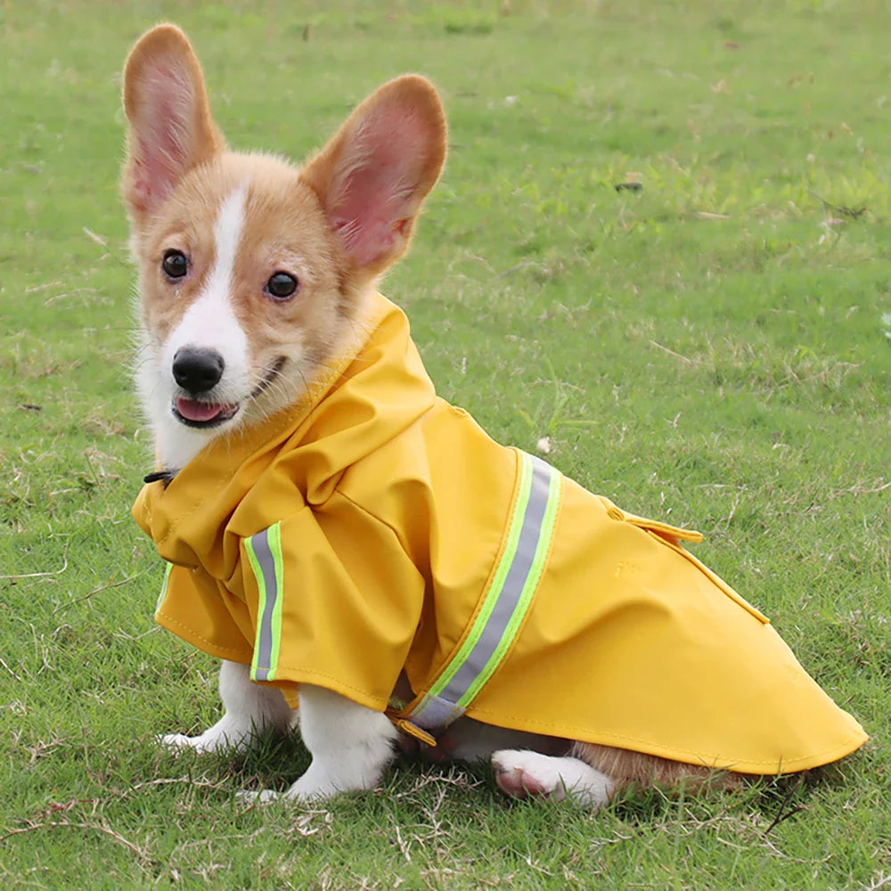 Waterproof Dog Raincoat with Hood & Reflectors Bowlift