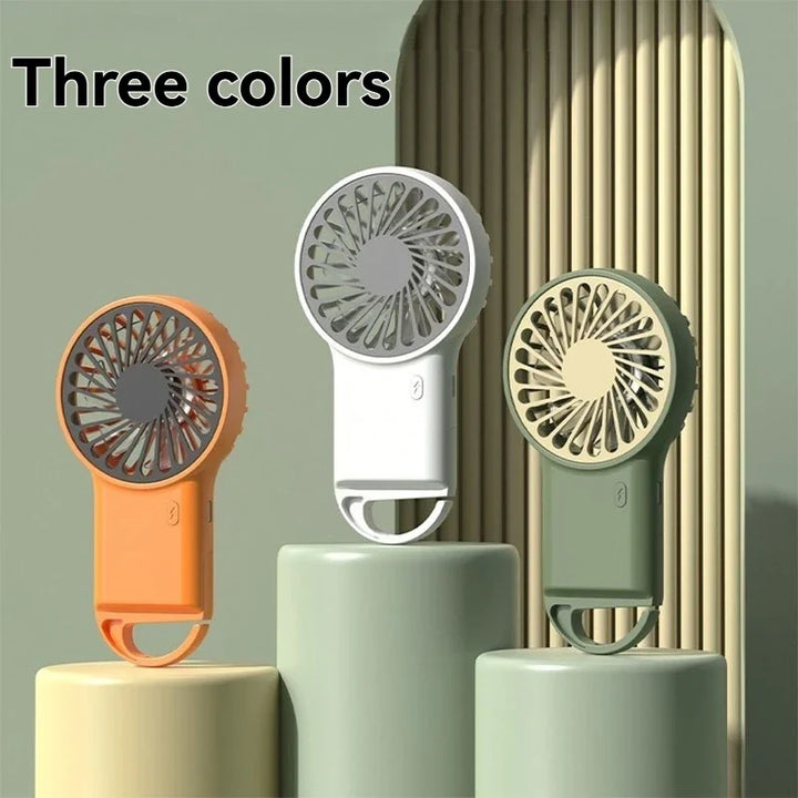 New Foldable USB Rechargeable Mini Fan | Handheld Desktop Fan with Cartoon Design & Hook for Outdoor, Home & Office Use | Bowlift