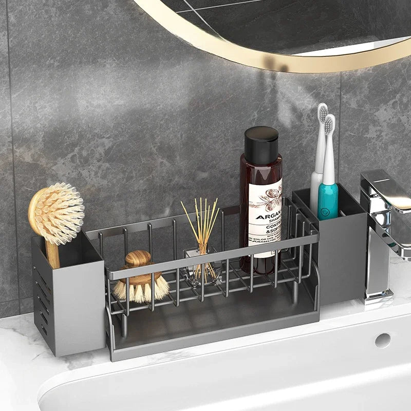 BowLift | Ordinaqua Sink Organizer Shelf | Self-draining | Holder for Sponge, Soap & Cloth | Expandable & Hygienic | ABS Plastic