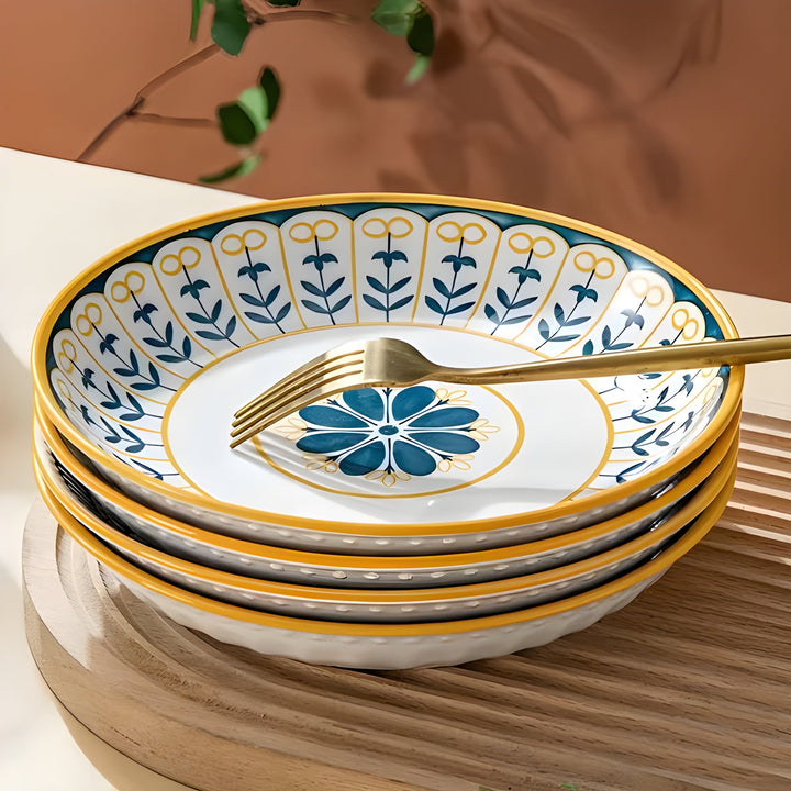 Porcelain Plate Set Hand-Painted – Elegant and Decorative | Perfect for Everyday and Special Occasions | Bowlift