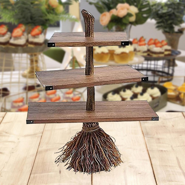 BowLift | 3-Tiered Witch Broom Shape Stand