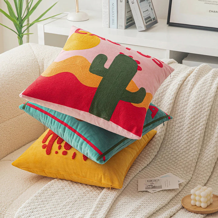 Fruit Embroidered Cushion Cover | Bowlift