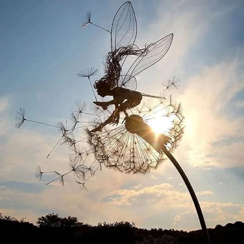 BowLift | Metal Fairy Garden Sculpture Outdoor Lawn Decor