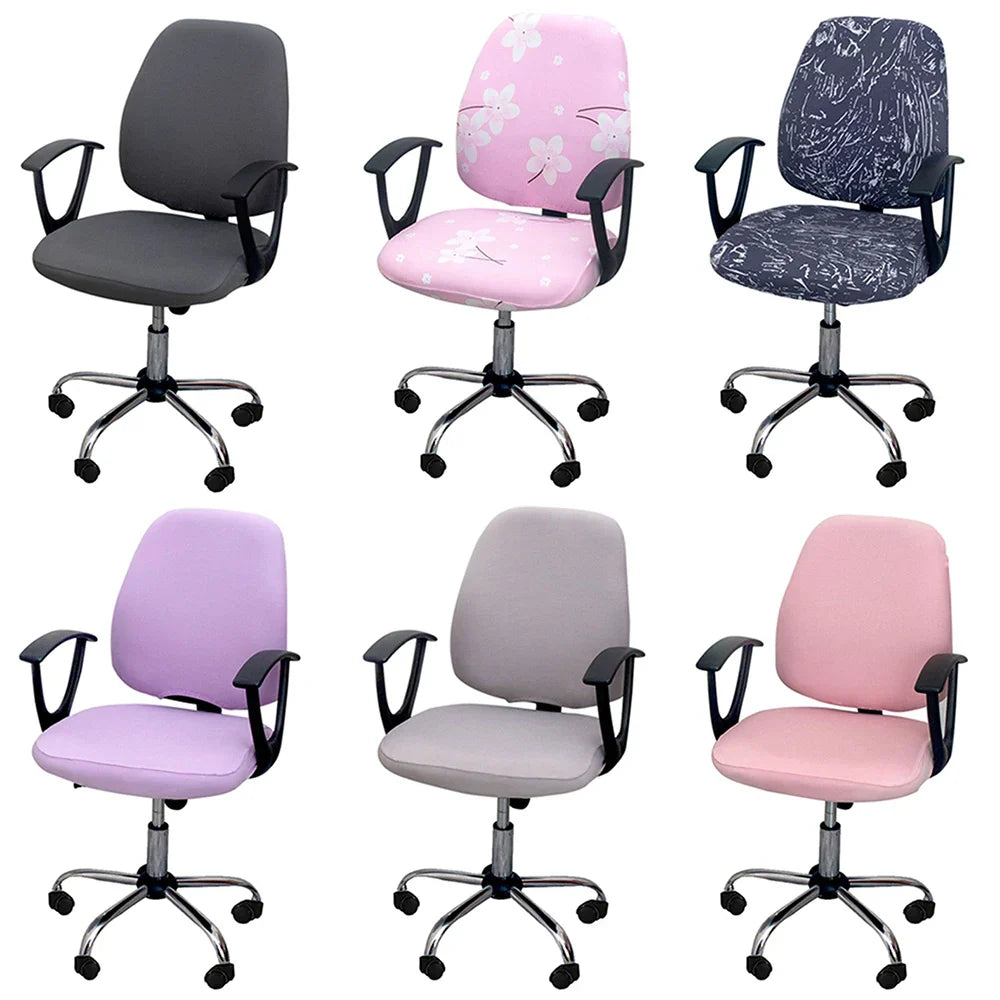 BowLift | 2-piece Split Office Rose Chair Covers