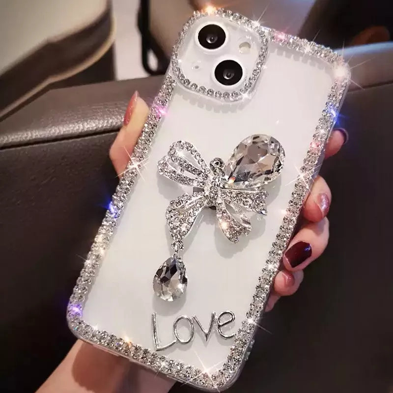 BowLift | Sparkle Shell Diamond Bow iPhone Case