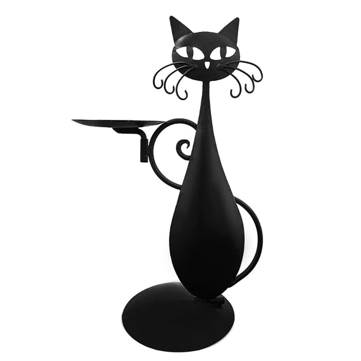 Midnight Panther - Mystical Black Cat Candle Holder Bowlift