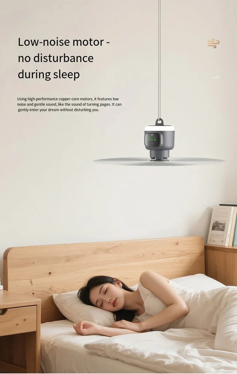12000mAh Portable Ceiling & Camping Fan – Outdoor Tent Air Circulator and Cooling Ventilator | Bowlift
