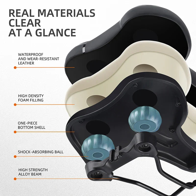 BowLift | High Elastic Shock Absorbing Bicycle Saddle – Waterproof and Breathable Comfortable Bike Seat for Mountain Biking and Road Cycling