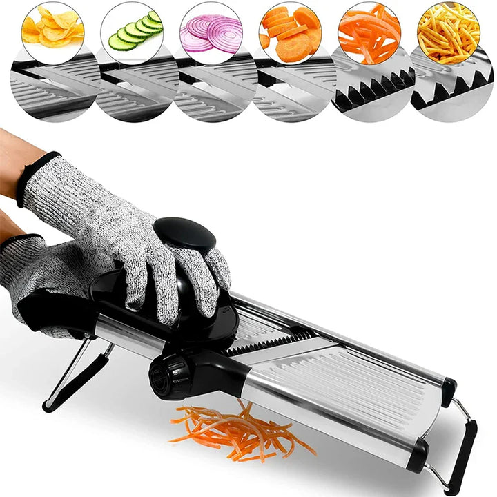 BowLift | Vegetable Cutter SchnittProfi | Adjustable Mandoline | Stainless Steel Blades | For Potatoes, Tomatoes & More