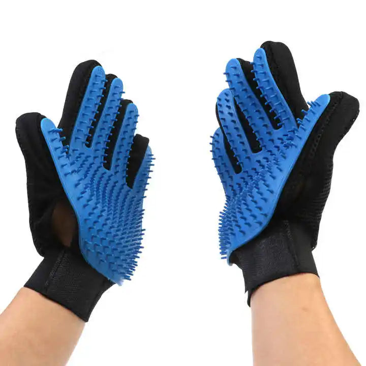 BowLift | Fur Care Glove PawLiss TouchGlove | 5-Finger Massage Glove for Dogs & Cats | 23.2×17.2 cm | TPR & Mesh | Left or Right
