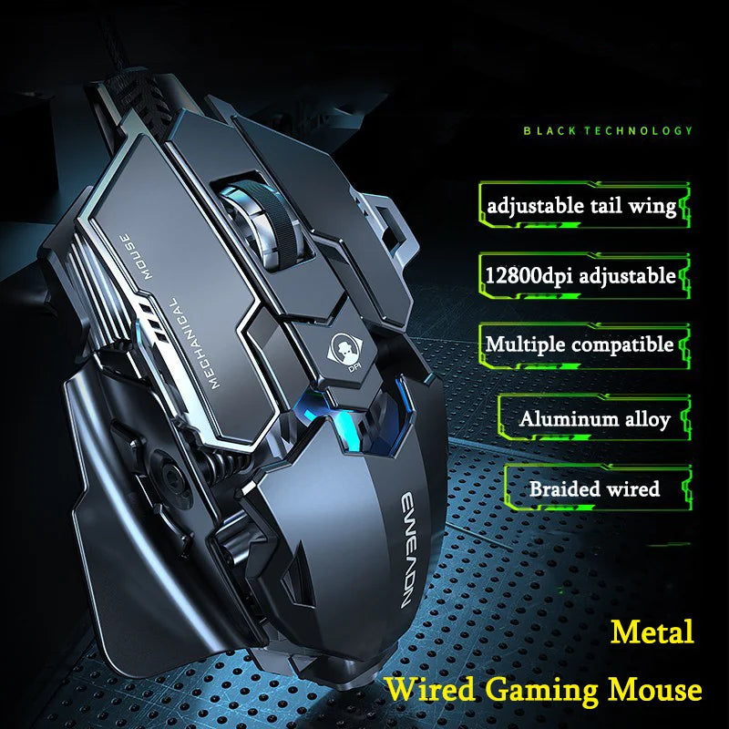 BowLift | Ergonomic RGB Mechanical Metal Wired Gaming Mouse