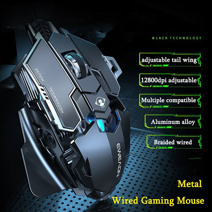 BowLift | Ergonomic RGB Mechanical Metal Wired Gaming Mouse
