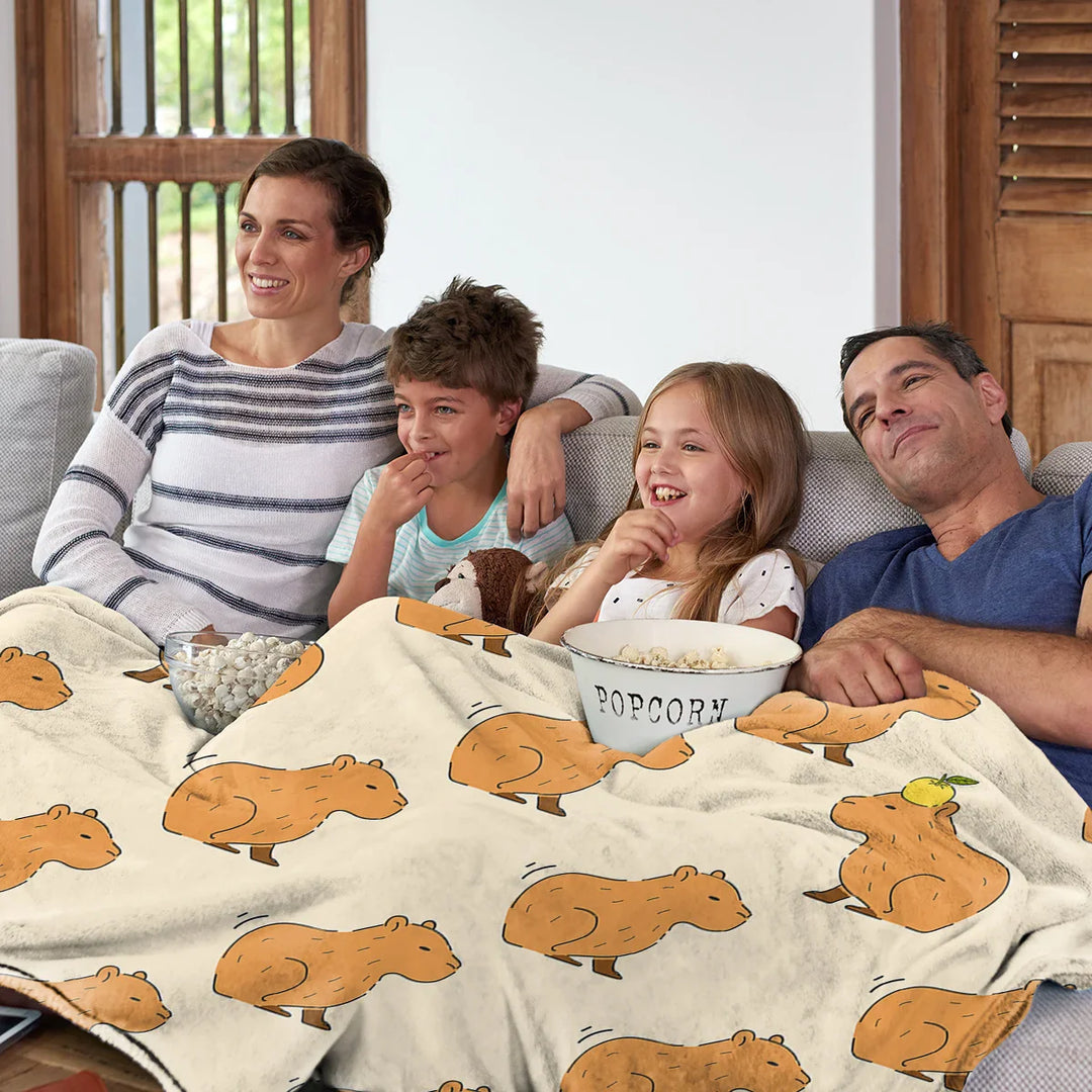 BowLift | CapyLoom Cozy Blanket | Fluffy Capybara Cozy Blanket | Soft Flannel Fleece Throw Blanket | Sofa & Bed Cover in 3 Sizes