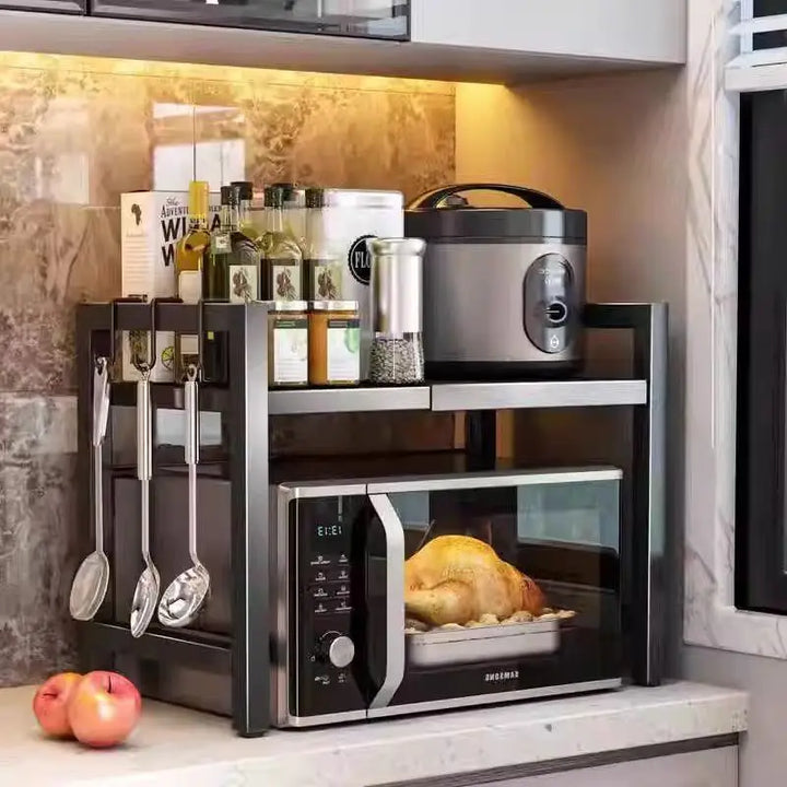 BowLift | Carbon Steel Retractable Double-Layer Kitchen Shelf – Milo