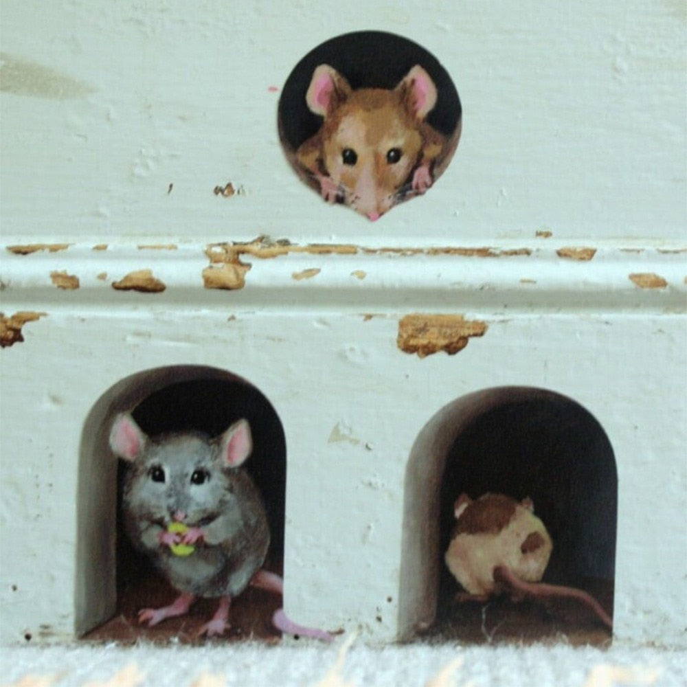 BowLift | 3D Mouse Hole Funny Wall Stickers