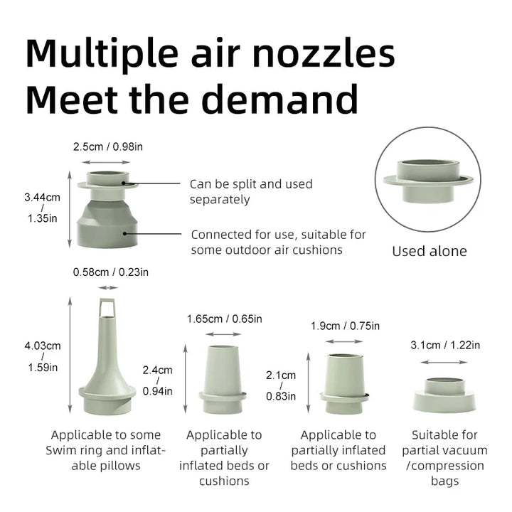 BowLift | 3 in 1 Electric Mini Wireless Air Compressor