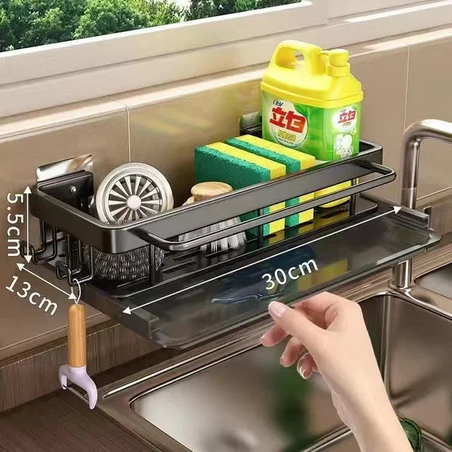 Aluminum Kitchen Shelf | Self-Emptying Sink Shelf – No Drilling Required Bowlift
