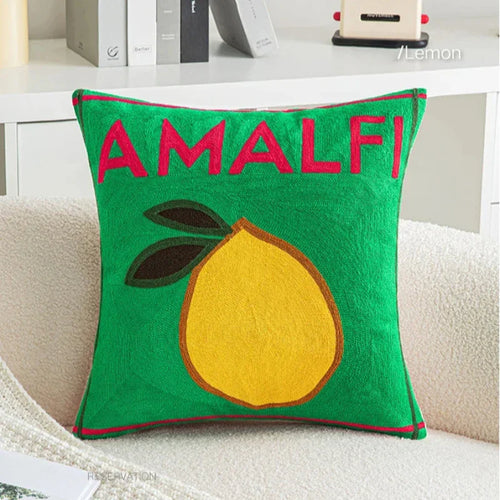Fruit Embroidered Cushion Cover | Bowlift