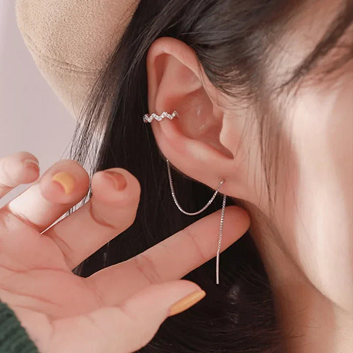 BowLift | Elegant Slim Geometric Chain Earrings
