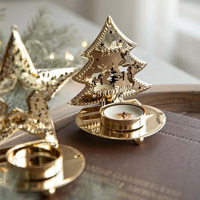 BowLift | Gold Christmas Candle Holder