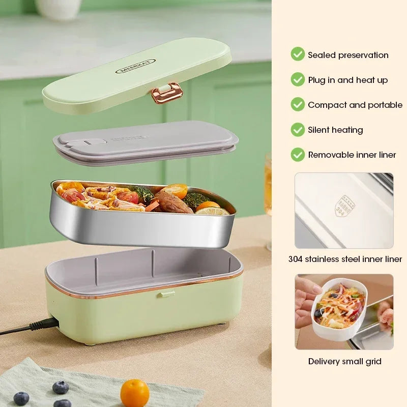 BowLift | 900ml Portable Electric Lunch Box Food Warmer with Steaming Function – HeatMate