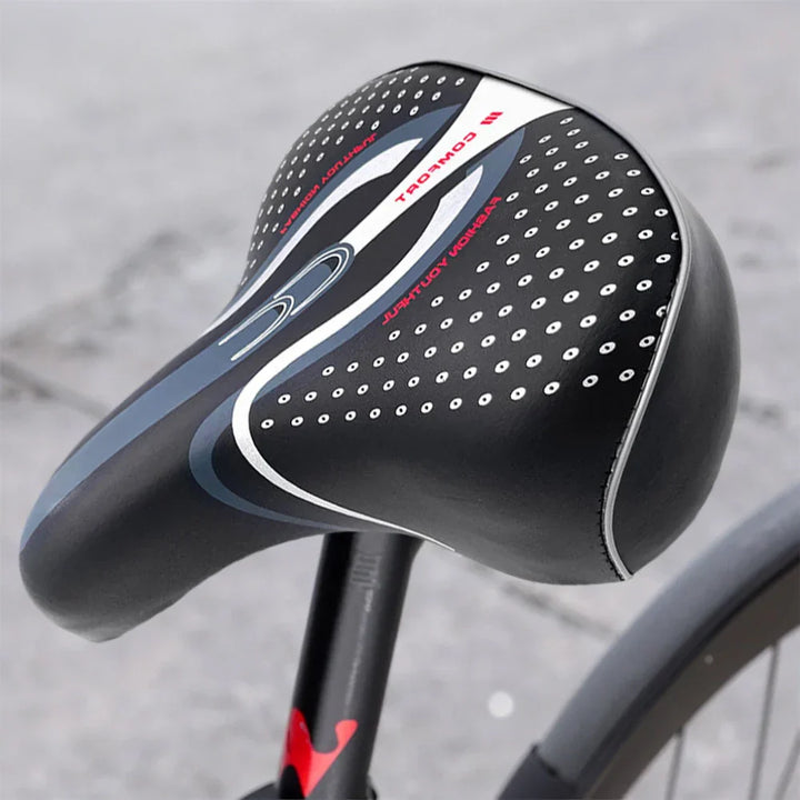 BowLift | Extra Wide Comfort Bike Saddles with Shock Absorption - PU Leather Cushion for Long Distance Cycling