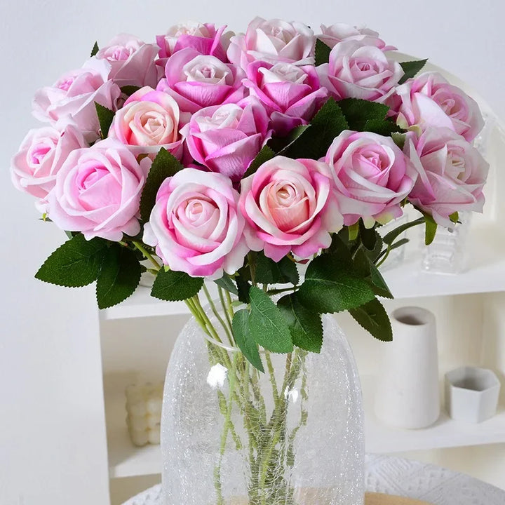 BowLift | 20 pieces Realistic Velvet Silk Rose Bouquet