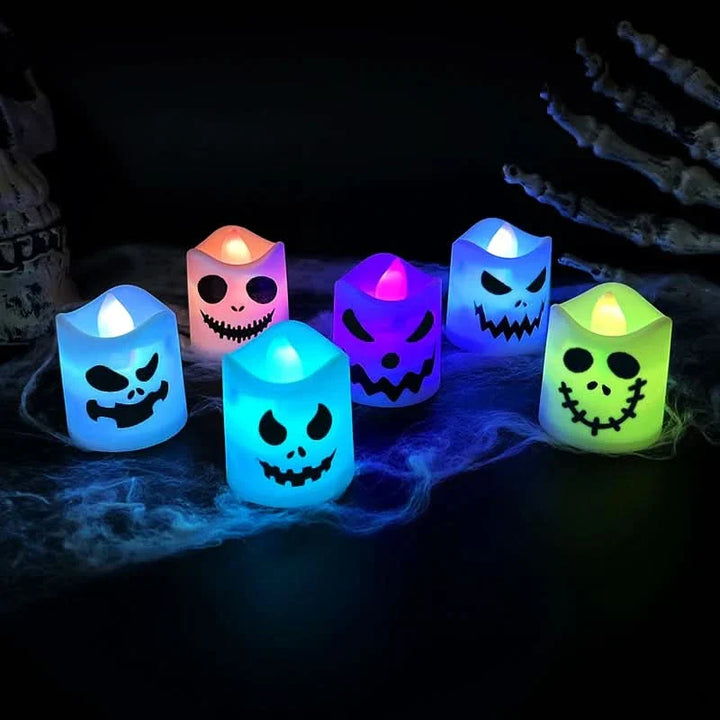BowLift | Halloween LED Ghost & Pumpkin Candle Lights – 6 Pack