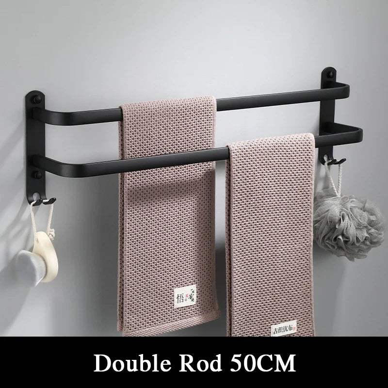 Fester Towel Holder - Black Aluminum | Screw Mount Bowlift