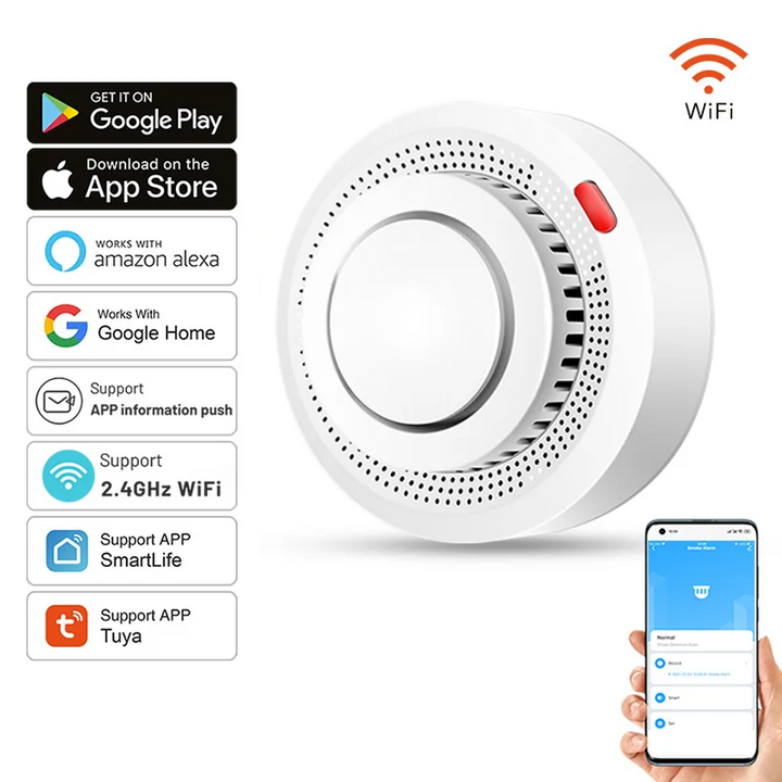 BowLift | Smart WiFi Smoke Detector Fire Alarm 85dB – SafeSense