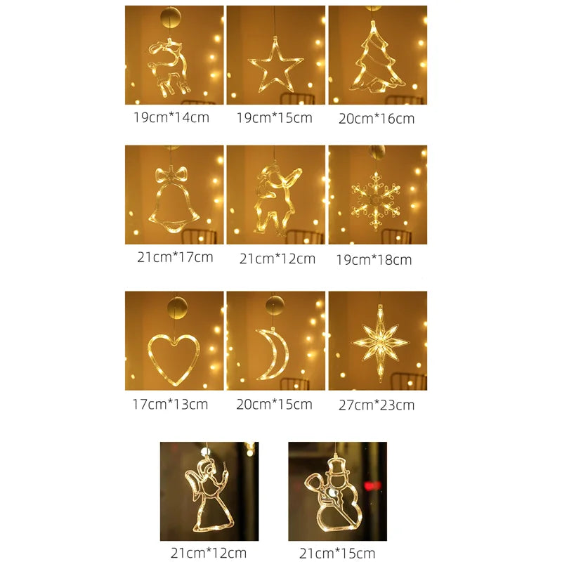BowLift | Luminova | LED Window Light Christmas | Bell · Snowman · Star | Battery Operated & with Suction Cup | Warm White | Window Decoration
