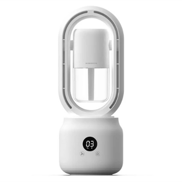 BowLift | Portable fan without blades with humidifier and night light for refreshing comfort
