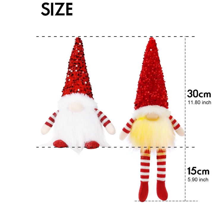 BowLift | Nordlumis | Glowing Christmas Gnome | 30 × 10 × 10 cm | LED Window & Table Decoration | Battery Operated | Gift Idea for Christmas & New Year