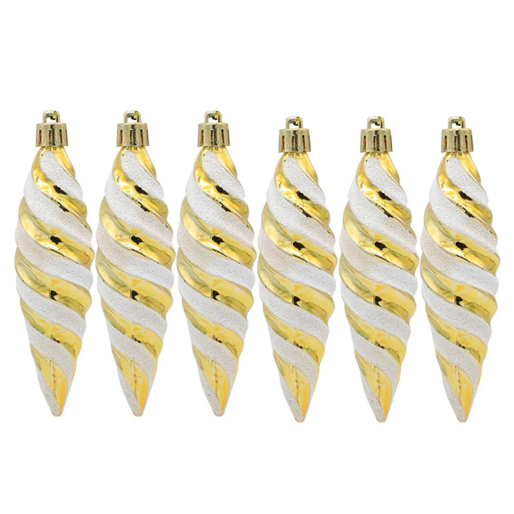Spiral Christmas Hanging Ornaments, 11 cm Tall, for Trees and Celebrations