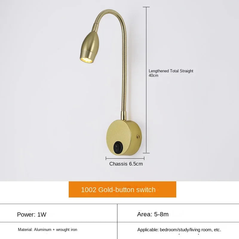 BowLift | Versatile LED Wall Lamp: Modern, Flexible, Perfect for Reading in Bed