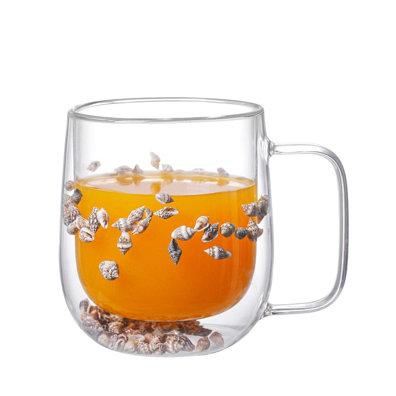 Double-walled dried flower glass cup