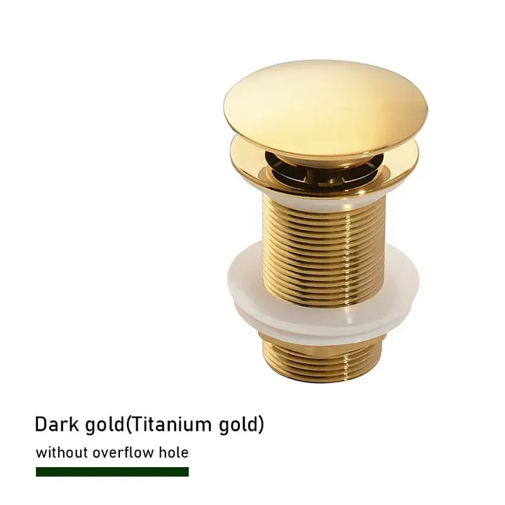 Drain screw with push-down popup – brass | 11 colors | With or without overflow Bowlift