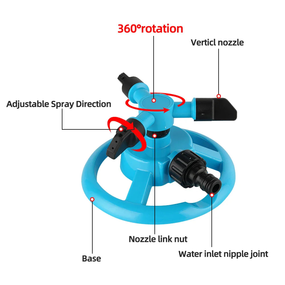 BowLift | Sprinkler Hydrosia | 360° Rotation | Water-saving & Robust | For Garden & Lawn Care