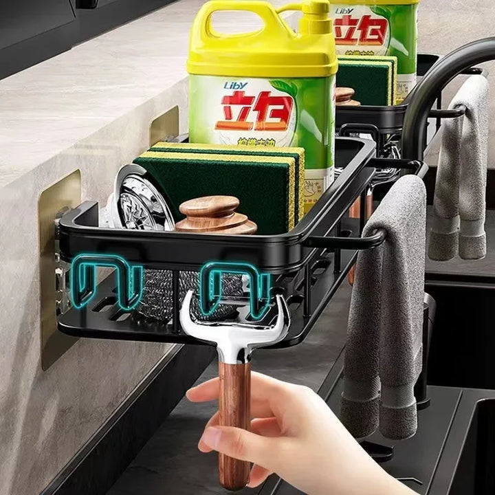Aluminum Kitchen Shelf | Self-Emptying Sink Shelf – No Drilling Required Bowlift