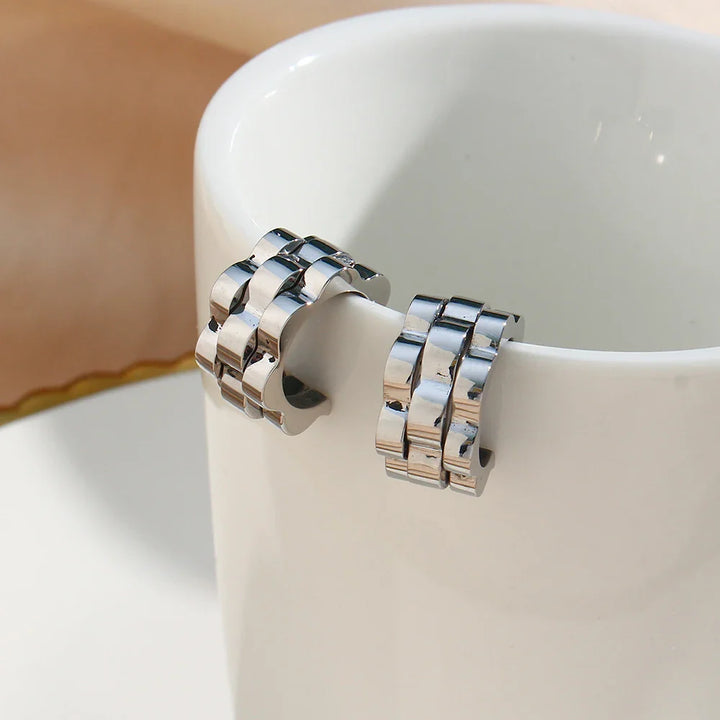 BowLift | Textured Watch Hoop Earrings